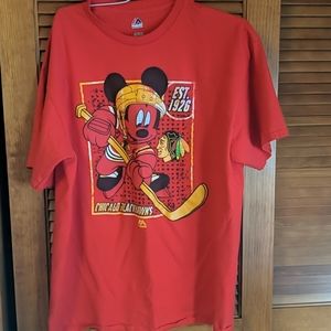 Chicago Blackhawk  Mickey Mouse T-Shirt Size XL